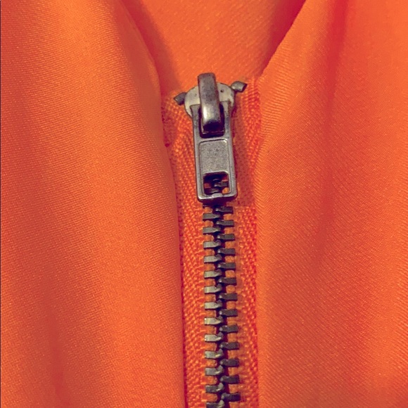 Bar III neon orange zipper dress - Picture 3 of 6